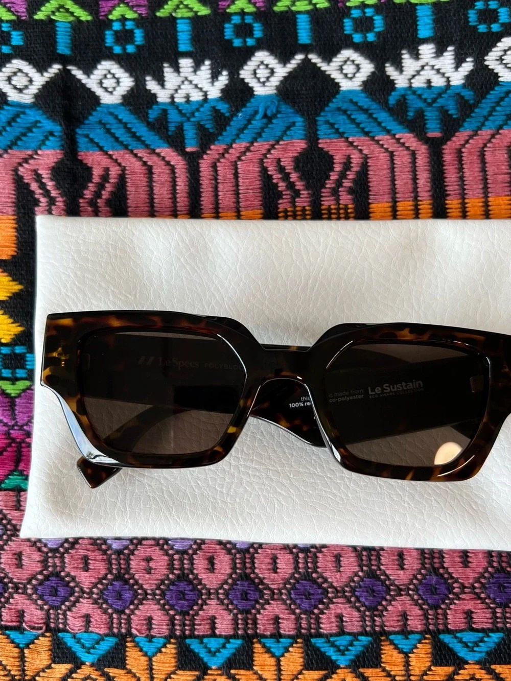 Le Specs Tortoiseshell Square Sunglasses with Brown Lenses